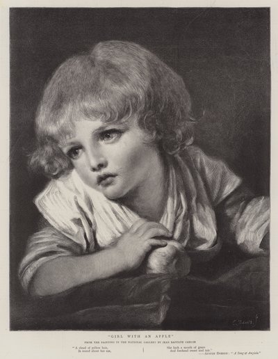 Niña con una manzana de Jean Baptiste Greuze